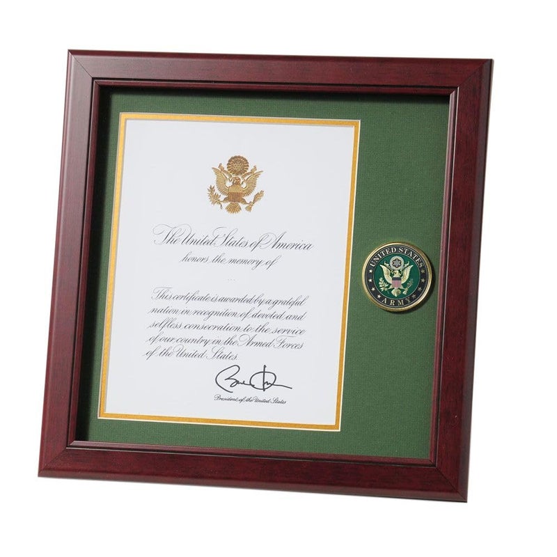 Allied Flag Allied Frame United States Army Presidential Memorial Certificate Frame with Medallion - 8 x 10 inch - Image 1